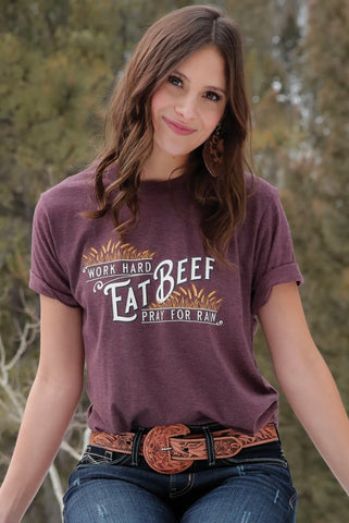 Cruel Women’s Work Hard Eat Beef Tee