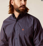 Ariat Men's Palmer Orange & Navy Classic Fit Shirt
