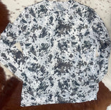 Cow Hide Print Mesh Top