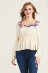 Women’s Ariat Chimayo Embroidered Top - Buttercream