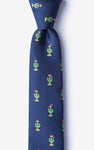 Christmas Cacti Navy Blue Necktie