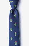 Christmas Cacti Navy Blue Necktie