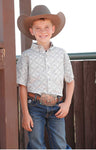 Cinch Boy's Arneaflex Grey Aztec Print Shirt