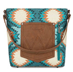 Wrangler Aztec Distressed Print Dual Sided Print Hobo Bag/Crossbody