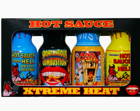 Travel Size Xtreme Hot Sauce 4 Pack