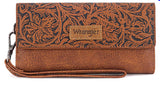 Wrangler Floral Tooled Tri-fold Wallet-Brown