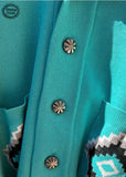 Vintage Vaquera Turquoise Knit Sweater