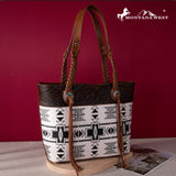 Montana West Braided Strap Aztec Tote Bag