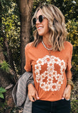 Peace Flower Tee - Orange