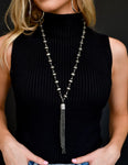 Multi way Faux Navajo Pearl Necklace with Tassel