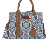 Wrangler Aztec Distressed Print Dual Sided Print -Tote/Crossbody