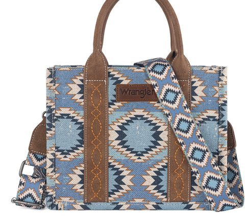 Wrangler Aztec Distressed Print Dual Sided Print -Tote/Crossbody