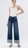 Cosmos High Rise Cuffed Wide Leg Jeans