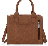 Wrangler Sherpa Southwestern Print Small Canvas Tote/Crossbody - Brown