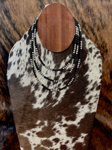 Navajo Pearl & Black Onyx Necklace