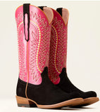 Ariat Women’s Derby Monroe Boot Black Roughout/ Kissable Pink Boot