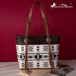 Montana West Braided Strap Aztec Tote Bag