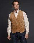 Cripple Creek Light Brown Boar Suede Leather Vest