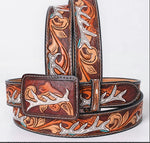 American Darling Handmade/Painted Tooled with Antlers Belt