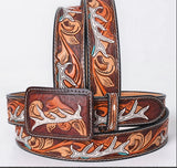 American Darling Handmade/Painted Tooled with Antlers Belt