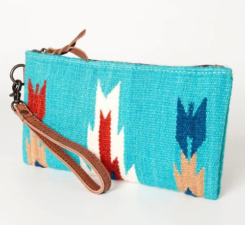 American Darling Turquoise Clutch with Shoulder Strap