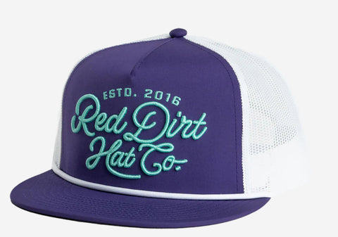 Red Dirt Hat Lariat Purple & Teal Rope Cap