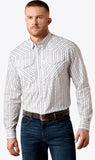 Ariat Men's White Geo Stripe Snap Shirt