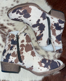 Very G Chisel Cow Print Short Boot
