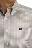 Cinch Men’s White & Khaki Plaid Shirt