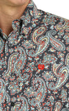 Cinch Men's Charcoal/Red & Turquoise Paisley Shirt