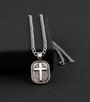 Silver Floral Cross Pendant Necklace