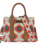 Wrangler Aztec Distressed Print Dual Sided Print -Tote/Crossbody