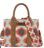Wrangler Aztec Distressed Print Dual Sided Print -Tote/Crossbody