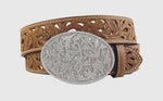Roper Women's Distressed Floral Leather Belt