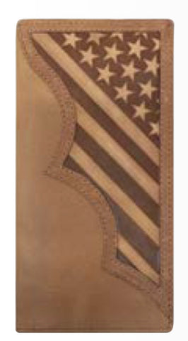 Roper Tan Flag Checkbook Holder