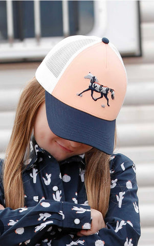 Cruel Girls Navy/Peach Horse Cap