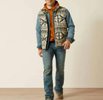 Ariat Men's Logo Softshell White Pepper Southwest Vest