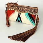 American Darling Hand Tooled Saddle Blanket Purse0