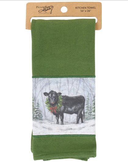 Dish Towel-Snowy Angus