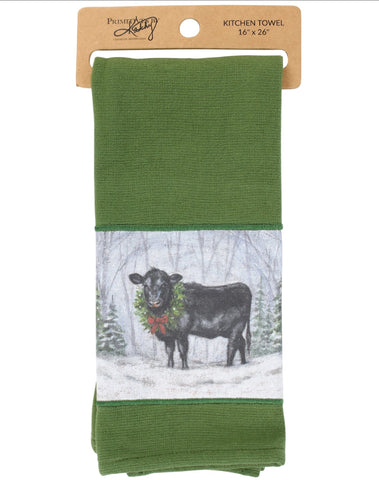 Dish Towel-Snowy Angus