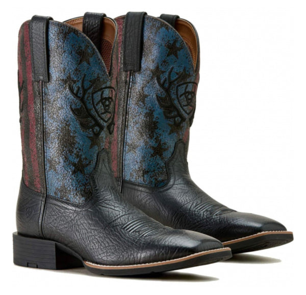 ARIAT Sport Liberty Antler Square Toe Cowboy Boot - Size 9.5 - Midnight Flag Ariat Sporty Liberty Antler Leather Cowboy Boot - Men main image 2