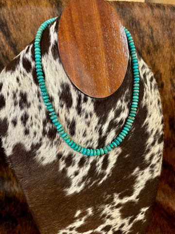 Turquoise Saucer Bead Necklace