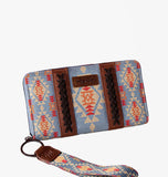 Wrangler Allover Aztec Dual Sided Pint Canvas Wallet