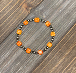 Stretchy Sterling Silver Beads with assorted colors Bracelet