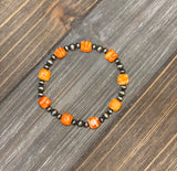 Stretchy Sterling Silver Beads with assorted colors Bracelet