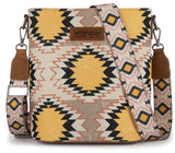 Wrangler Aztec Distressed Print Dual Sided Print Crossbody