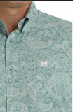 Cinch Men's Turquoise Paisley Print Shirt