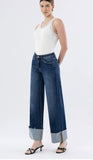 Cosmos High Rise Cuffed Wide Leg Jeans