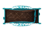 Wrangler Leopard Print Concealed Carry Tote/Crossbody - Turquoise