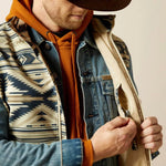 Ariat Men's Logo Softshell White Pepper Southwest Vest